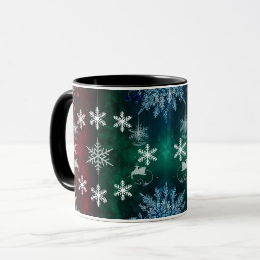 Snowflake Silhouettes Combo Christmas Mug マグカップ (正面左)