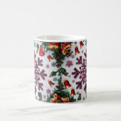 Snowflake Silhouettes Pattern Rustic Christmas モーフィングマグカップ (中央)