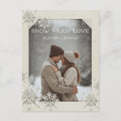 Snowflake Snow Much Love カップル写真 シーズンポストカード (正面)