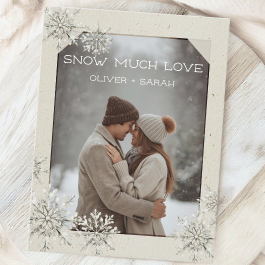 Snowflake Snow Much Love カップル写真 シーズンポストカード
