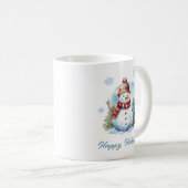 Snowflake Snowman Mug – Custom Winter Gift コーヒーマグカップ (正面右)