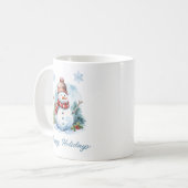 Snowflake Snowman Mug – Custom Winter Gift コーヒーマグカップ (正面左)