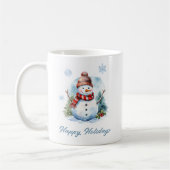 Snowflake Snowman Mug – Custom Winter Gift コーヒーマグカップ (左)