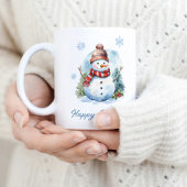 Snowflake Snowman Mug – Custom Winter Gift コーヒーマグカップ