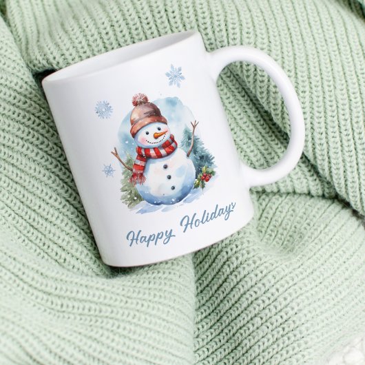 Snowflake Snowman Mug – Custom Winter Gift コーヒーマグカップ