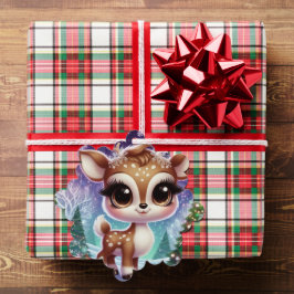 Snowflake Sparkle Baby Reindeer オーナメントカード