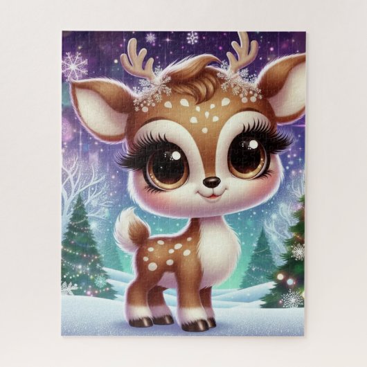 Snowflake Sparkle Baby Reindeer ジグソーパズル (縦)