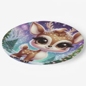 Snowflake Sparkle Baby Reindeer ペーパープレート (アングル)