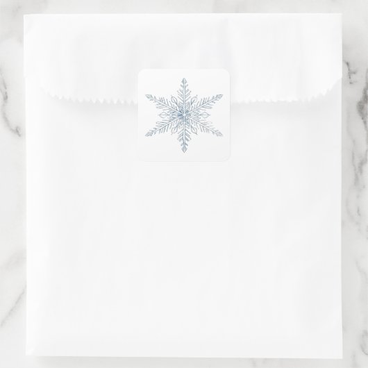 Snowflake Sticker | Minimal Winter  スクエアシール (バッグ)