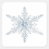 Snowflake Sticker | Minimal Winter スクエアシール (正面)