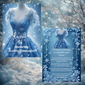 Snowflake Sweet 16 Ice Blue Silver Snow Rhinestone 招待状