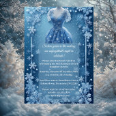 Snowflake Sweet 16 Ice Blue Silver Snow Rhinestone 招待状