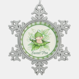 Snowflake Sweet Pea Framed Ornament スノーフレークピューターオーナメント