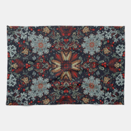 Snowflake Symphony in Christmas キッチンタオル
