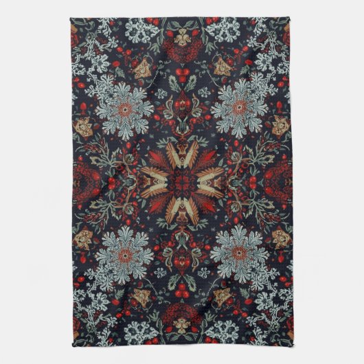 Snowflake Symphony in Christmas キッチンタオル (縦)