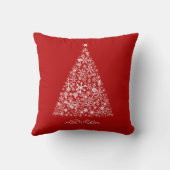 Snowflake Tree on Red クッション (裏面)
