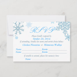 Snowflake Weding RSVPカード(Malibu Silver) 出欠カード