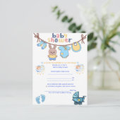  Snowflake Winter Baby Shower Invitation ポストカード (スタンド正面)