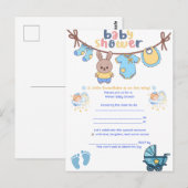  Snowflake Winter Baby Shower Invitation ポストカード (正面/裏面)