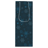 Snowflake winter blue seamless pattern ワインギフトバッグ (正面)