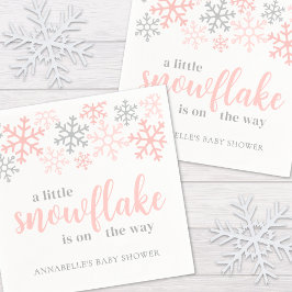 Snowflake Winter Girl Baby Shower スタンダードカクテルナプキン