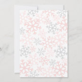 Snowflake Winter Girl Baby Shower 招待状 (裏面)
