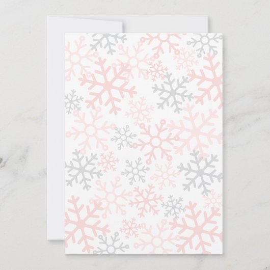 Snowflake Winter Girl Baby Shower 招待状 (裏面)