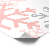 Snowflake Winter Girl Baby Shower Welcome Sign ポスター (角)