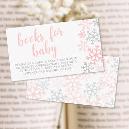 Snowflake Winter Girl Books For Baby Shower エンクロージャーカード