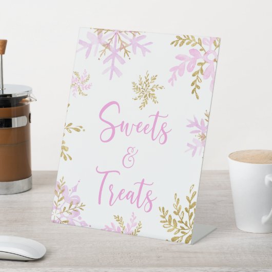 Snowflake Winter Shower Sweets & Treats 台座サイン (インサイチュ)