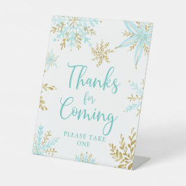 Snowflake Winter Shower Thanks for Coming Pedestal 台座サイン