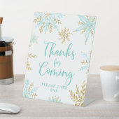 Snowflake Winter Shower Thanks for Coming Pedestal 台座サイン (インサイチュ)