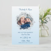 Snowflake Winter Themed for Wedding Romantic Photo セーブザデート (スタンド正面)