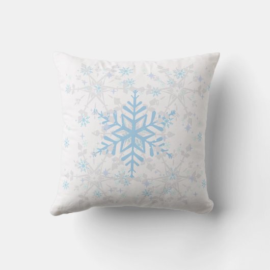 Snowflake Winter Throw Pillow クッション (裏面)