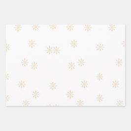 Snowflake Wrapping Paper Flat Sheet Set of 3 ラッピングペーパーシート