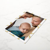 Snowflake Wreath Christmas Modern Custom Photo  箔招待状 (回転した状態)