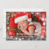 Snowflakesベビー写真の誕生発表 シーズンカード (正面)