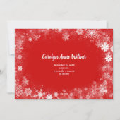 Snowflakesベビー写真の誕生発表 シーズンカード (裏面)