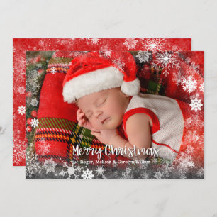Snowflakesベビー写真の誕生発表 シーズンカード