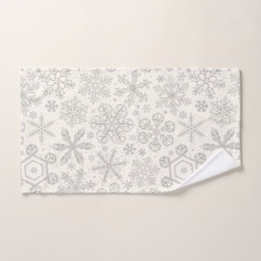 Snowflakes バスタオルセット (ハンドタオル)