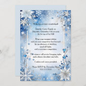 Snowflakes and Flowers Christmas Party 招待状 (正面/裏面)
