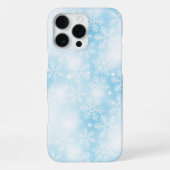 Snowflakes and lights on blue iPhoneケース (裏面)
