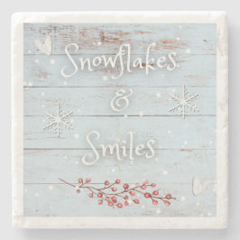 Snowflakes and Smiles Coaster ストーンコースター
