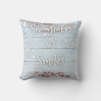 Snowflakes and Smiles Decretive Pillow クッション