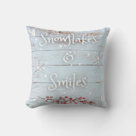 Snowflakes and Smiles Decretive Pillow クッション
