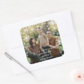 Snowflakes Arched Frame Photo Overlay Holiday スクエアシール (封筒)