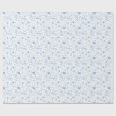 Snowflakes & Blue Christmas Wrapping Paper ラッピングペーパー (フラット)