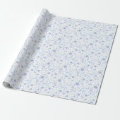 Snowflakes & Blue Christmas Wrapping Paper ラッピングペーパー (アンロールド)