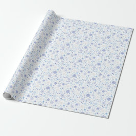 Snowflakes & Blue Christmas Wrapping Paper ラッピングペーパー