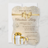 Snowflakes、Bow、Presents、Companyのクリスマス・パーティ 招待状 (正面)